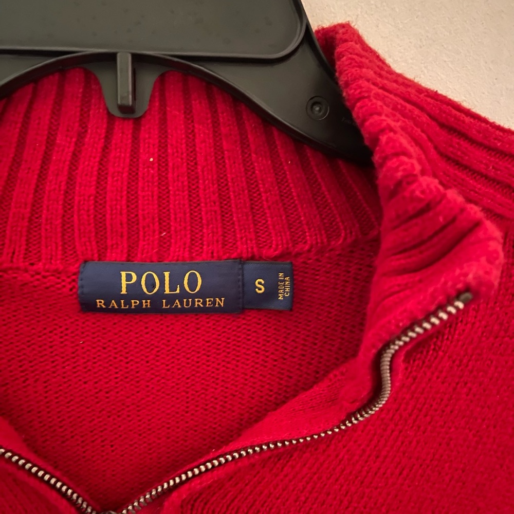 Mens Med Polo with hoodie. Bright red. New without tag. Asking $120